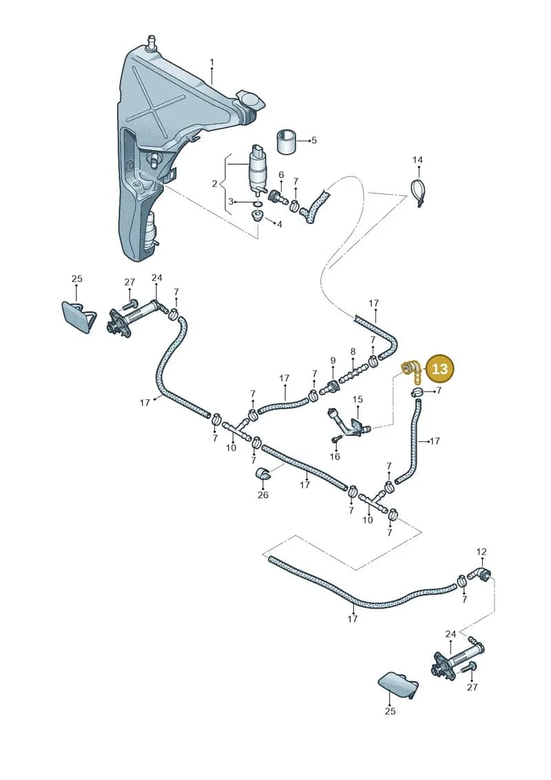 4G8955191 — Audi RS7 Sportback (2013-2018) diagram 711955300, position 13