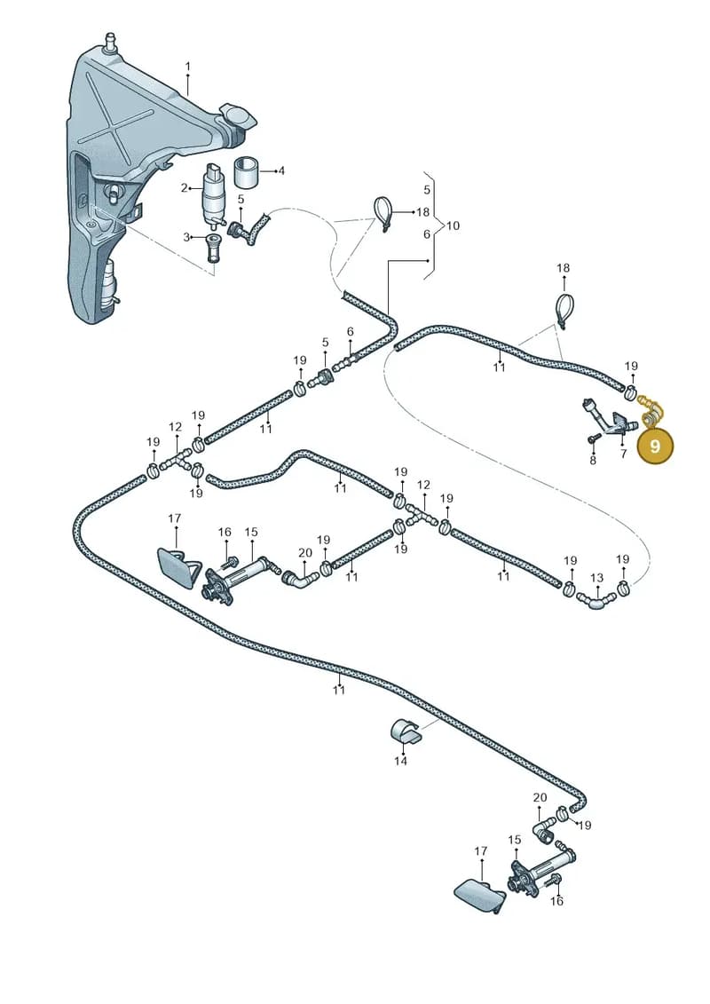 4G8955191 — Audi RS7 Sportback (2013-2018) diagram 765955350, position 9