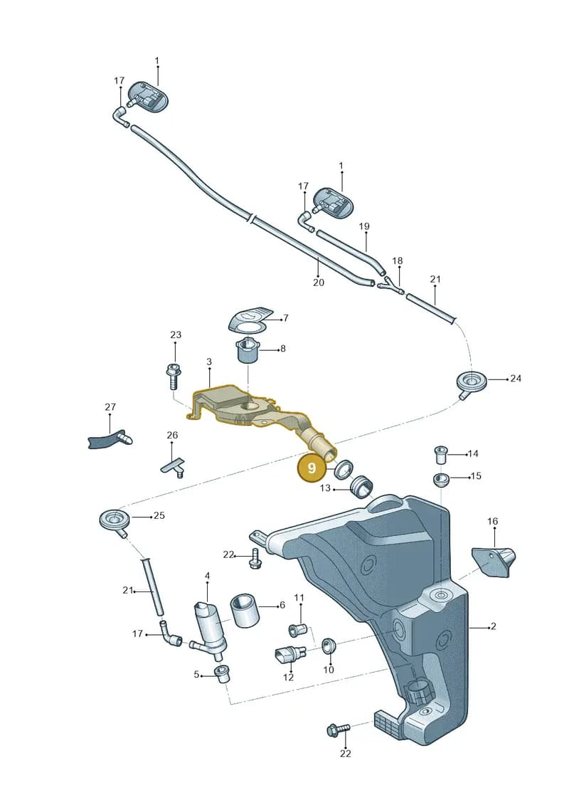 4G8955479 — Audi A6 1.8 (2015-2019) diagram 887955010, position 9