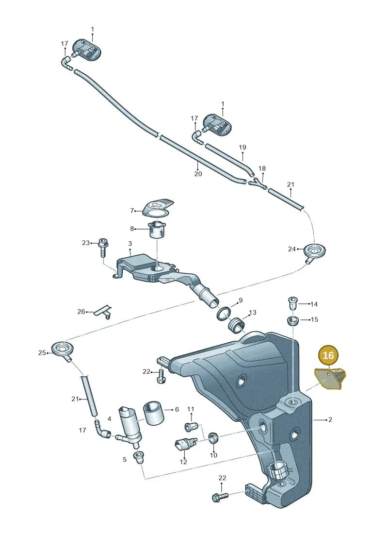 4G8955853A — Audi A7 Sportback (2014-2018) diagram 711955100, position 16