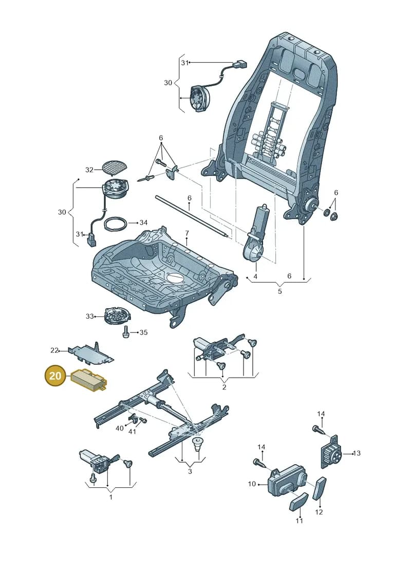 4G8959760 — Audi A7 Sportback (2014-2018) diagram 788959200, position 20