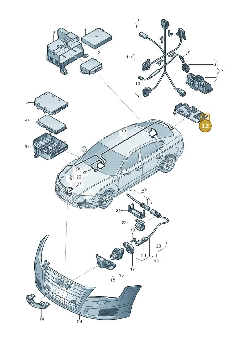4G8971845A — Audi A7 Sportback (2014-2018) diagram 711907500, position 12