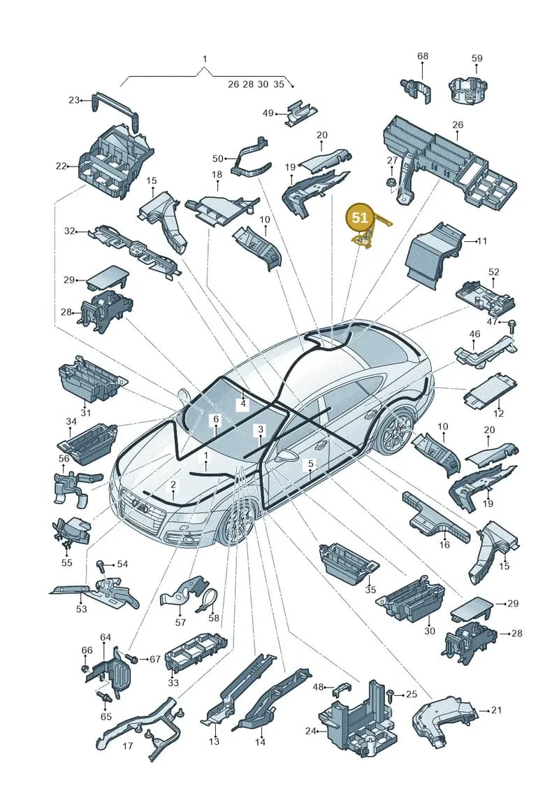 4G8971848 — Audi RS7 Sportback (2013-2018) diagram 765971800, position 51