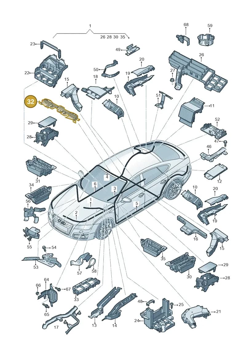 4G8971848D — Audi RS7 Sportback (2013-2018) diagram 765971800, position 32