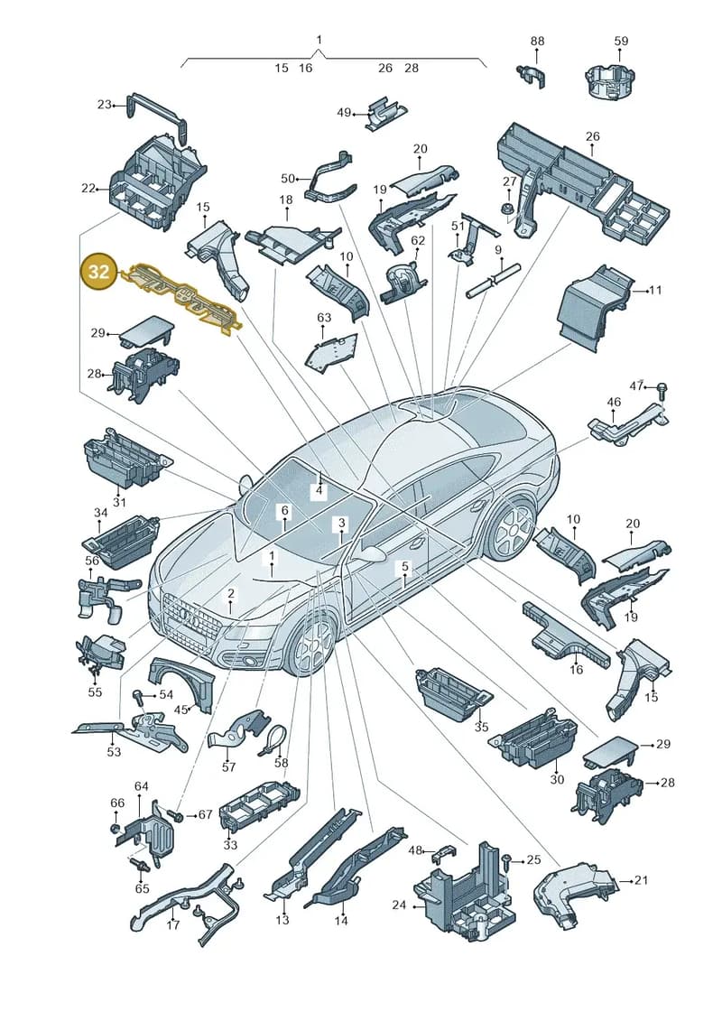 4G8971848D — Audi A7 Sportback (2014-2018) diagram 788971800, position 32