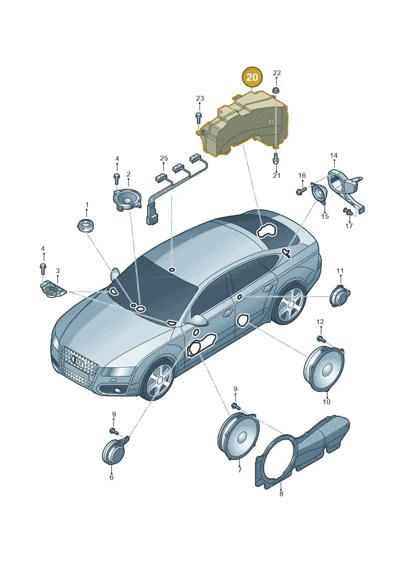 4G9035381A — Audi A7 Sportback (2010-2015) diagram 711035350, position 20