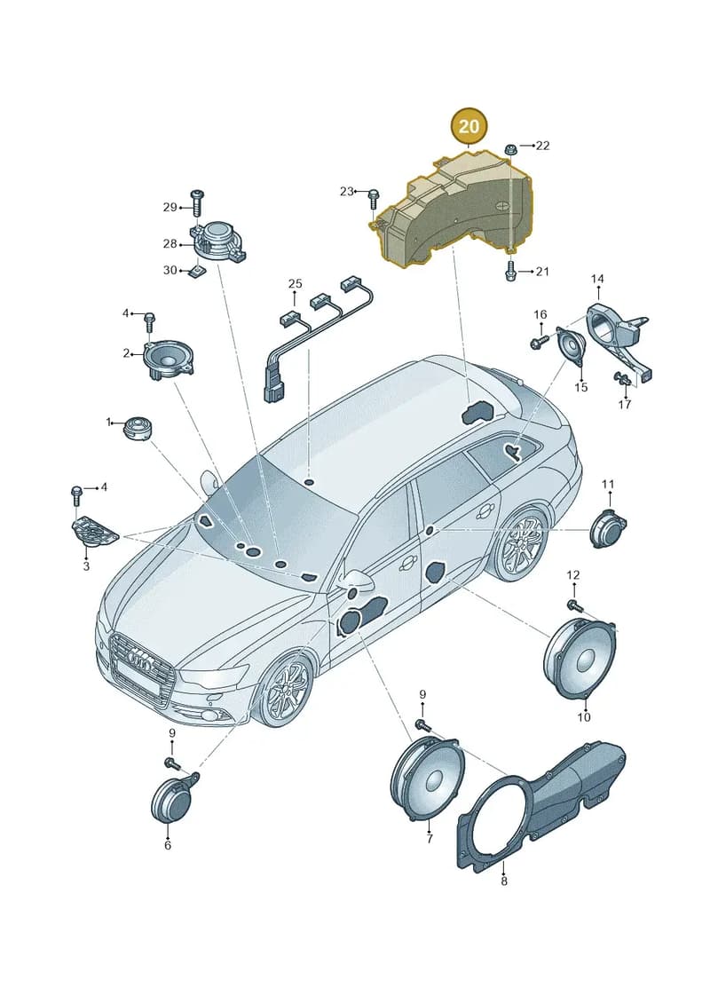 4G9035381A — Audi A6 Avant (2012-2018) diagram 738035360, position 20