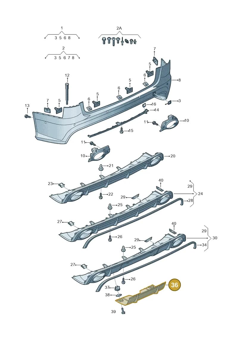 4G9807397Y9B — Audi RS6 Avant (2013-2018) diagram 758807600, position 36