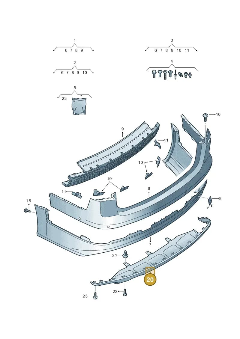 4G9807835A — Audi A6 Avant (2012-2018) diagram 738807600, position 20