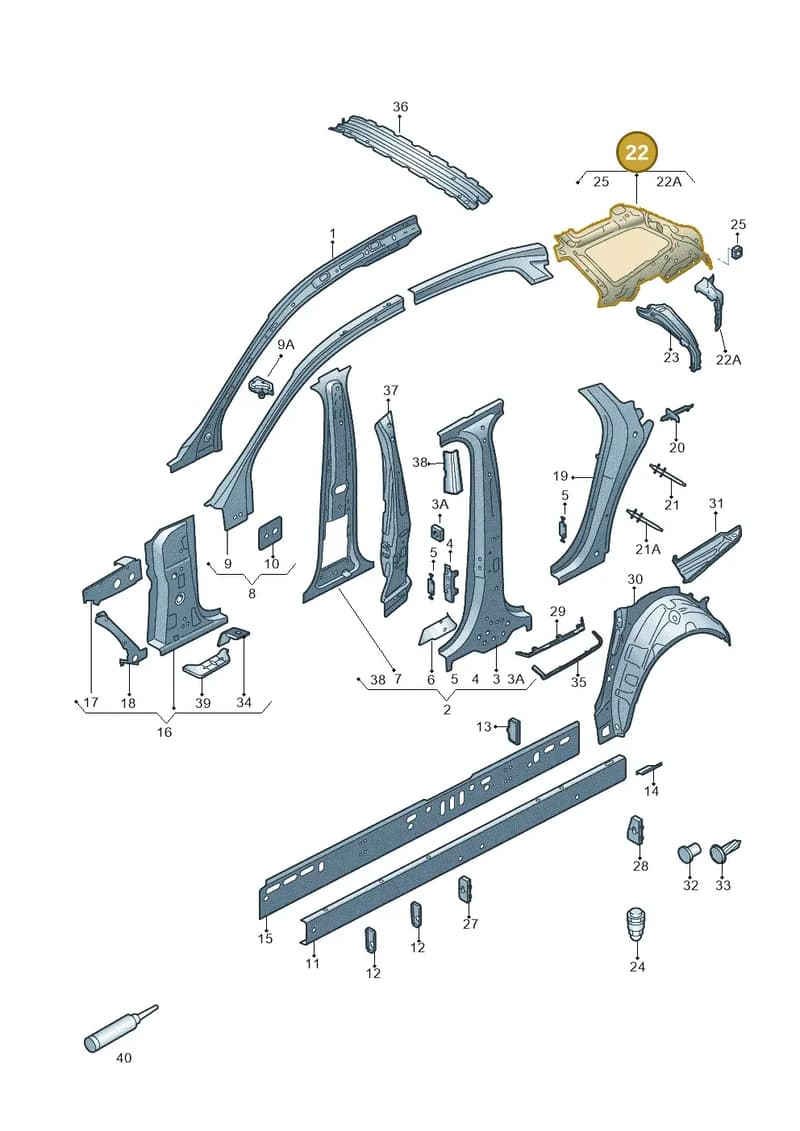 4G9809052 — Audi A6 (2014-2018) diagram 717809100, position 22