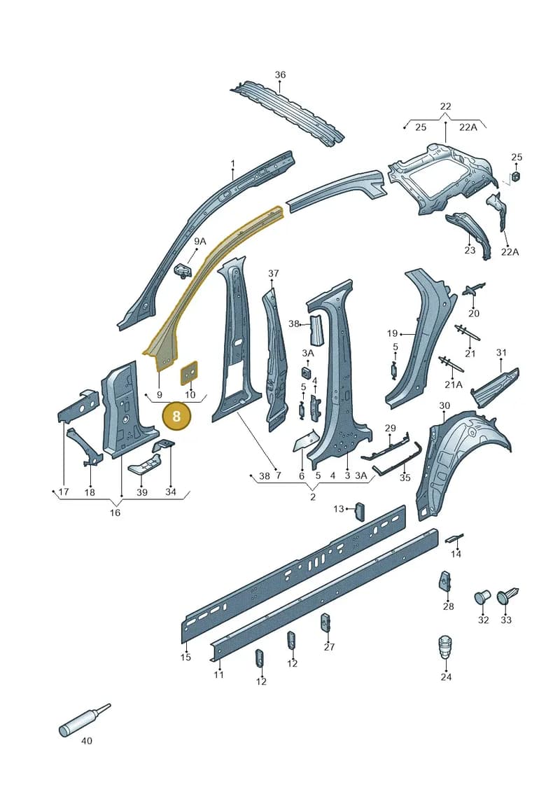 4G9809201A — Audi A6 (2014-2018) diagram 717809100, position 8
