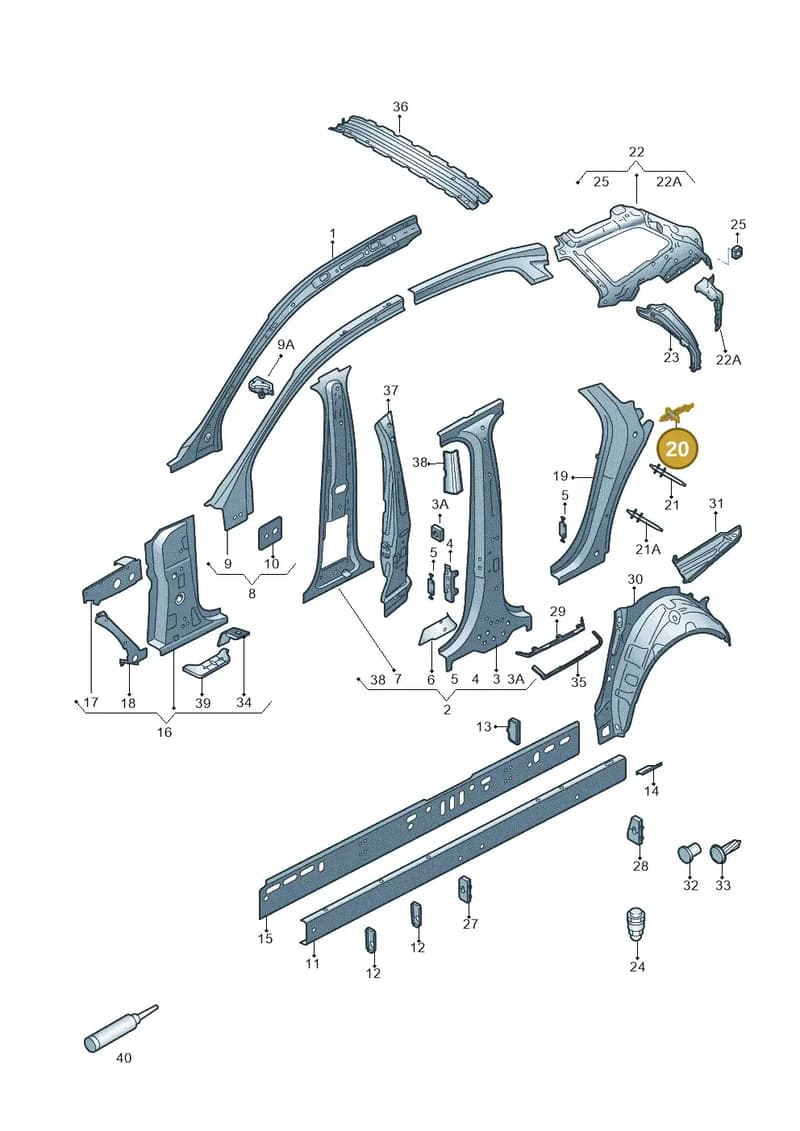 4G9809648 — Audi A6 (2014-2018) diagram 717809100, position 20