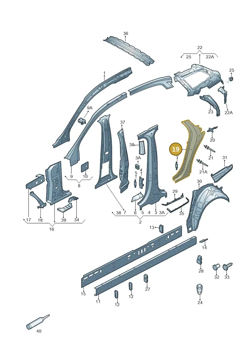 4G9809737 — Audi A6 (2014-2018) diagram 717809100, position 19