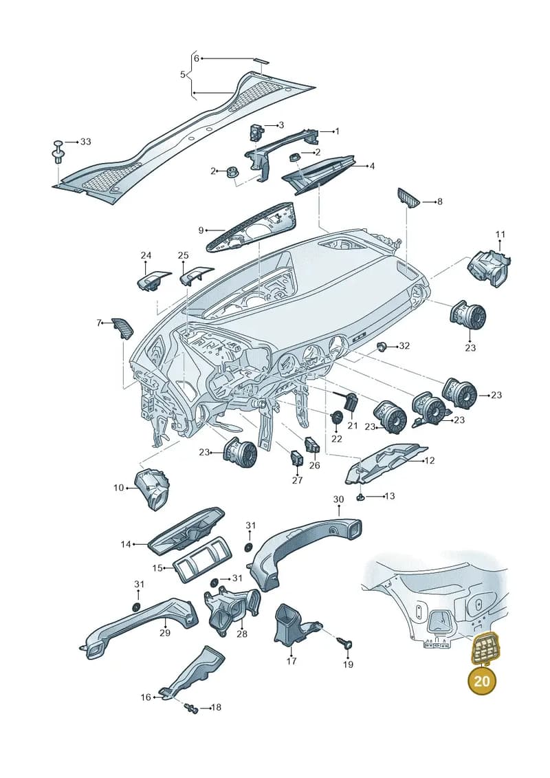 4G9819161C — Audi TT RS (2016-2023) diagram 850819300, position 20