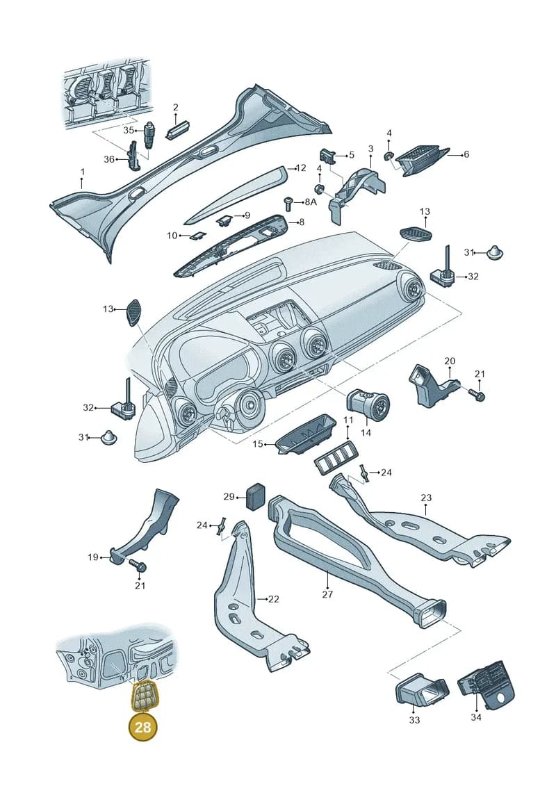 4G9819161C — Audi RS3 Limousine (2017-2020) diagram 745819300, position 28