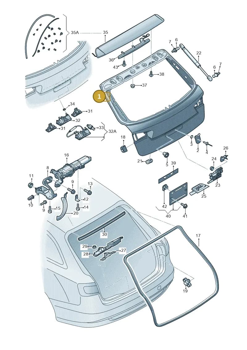 4G9827025B — Audi RS6 Avant (2013-2018) diagram 758827100, position 1