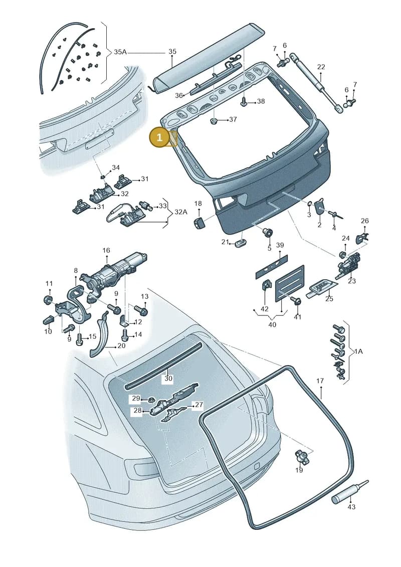 4G9827025B — Audi A6 (2014-2018) diagram 717827100, position 1