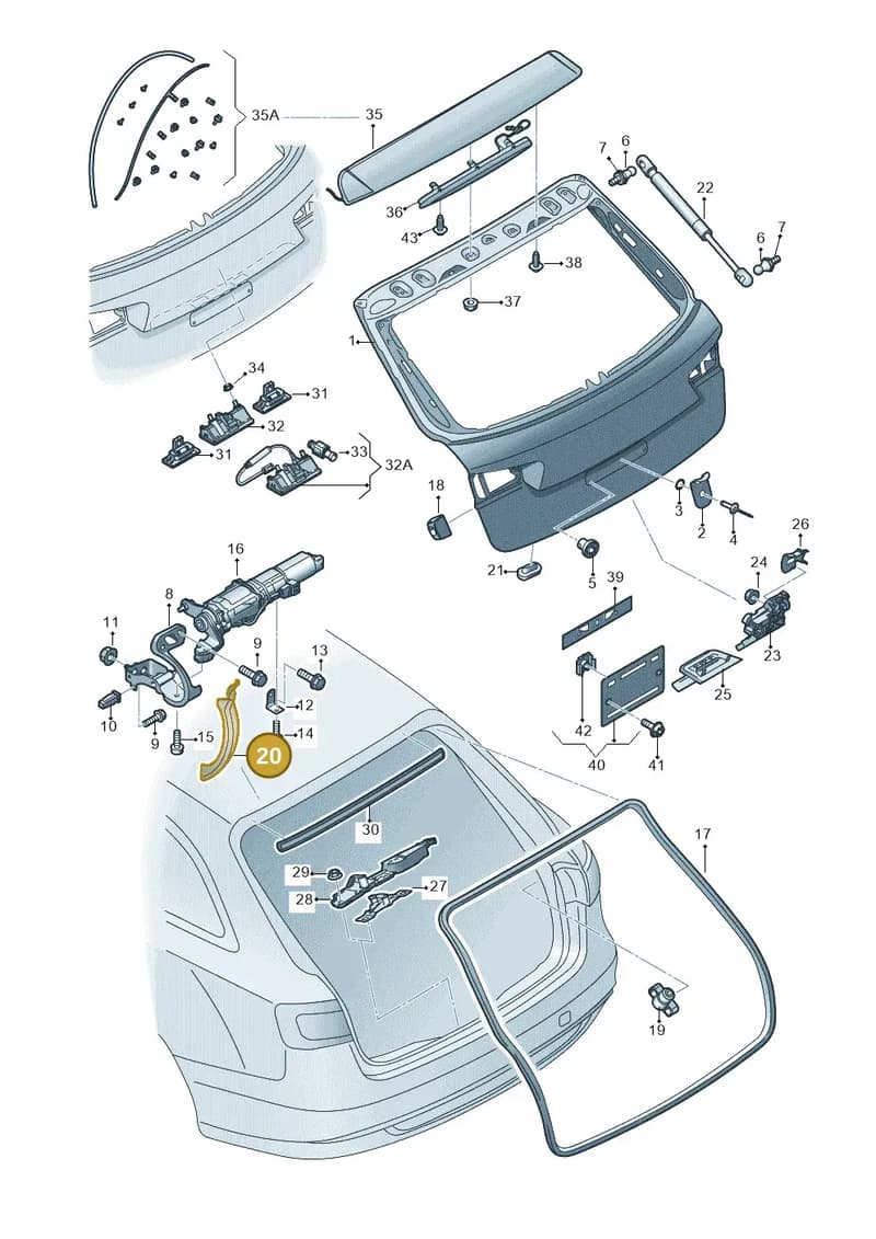 4G98272794PK — Audi RS6 Avant (2013-2018) diagram 758827100, position 20