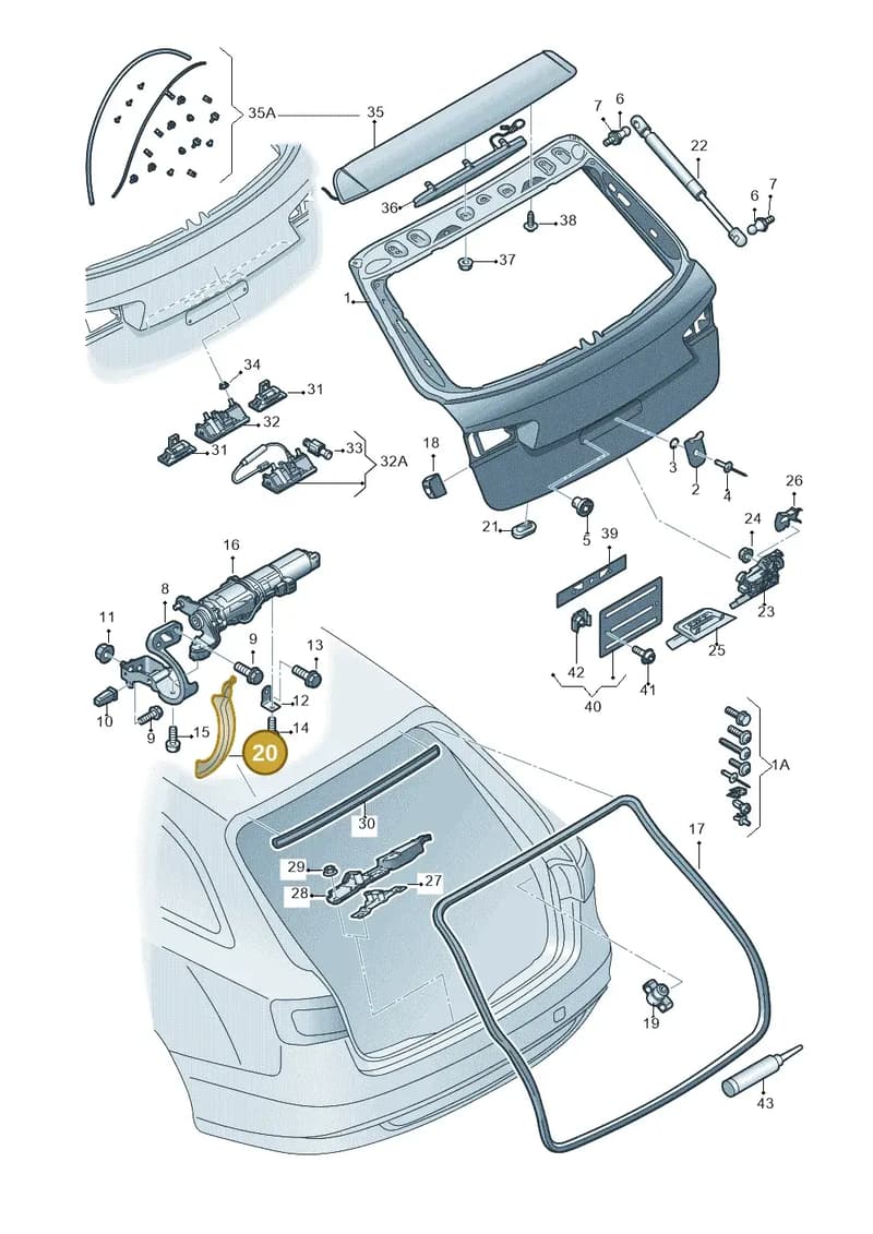 4G98272794PK — Audi A6 (2014-2018) diagram 717827100, position 20