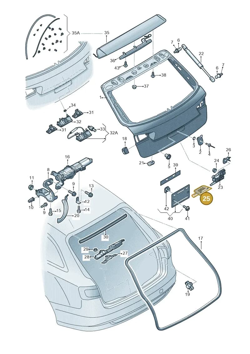4G9827520A — Audi RS6 Avant (2013-2018) diagram 758827100, position 25