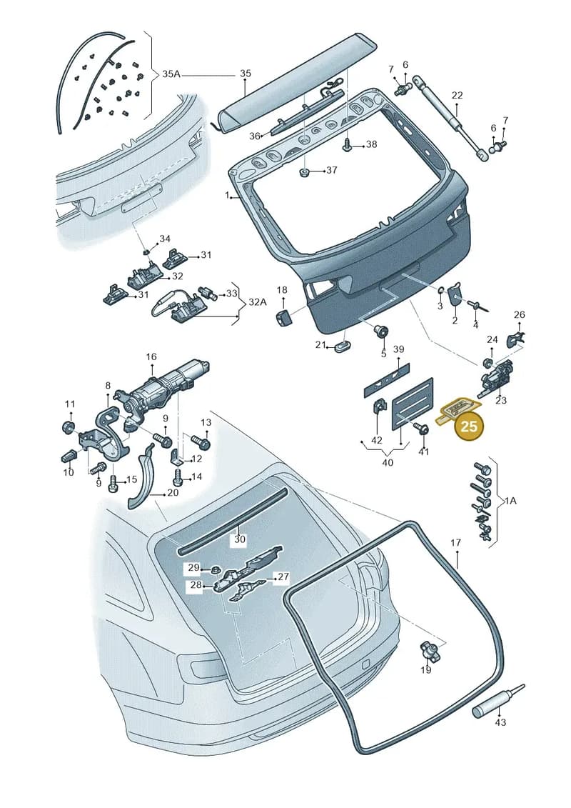 4G9827520A — Audi A6 (2014-2018) diagram 717827100, position 25