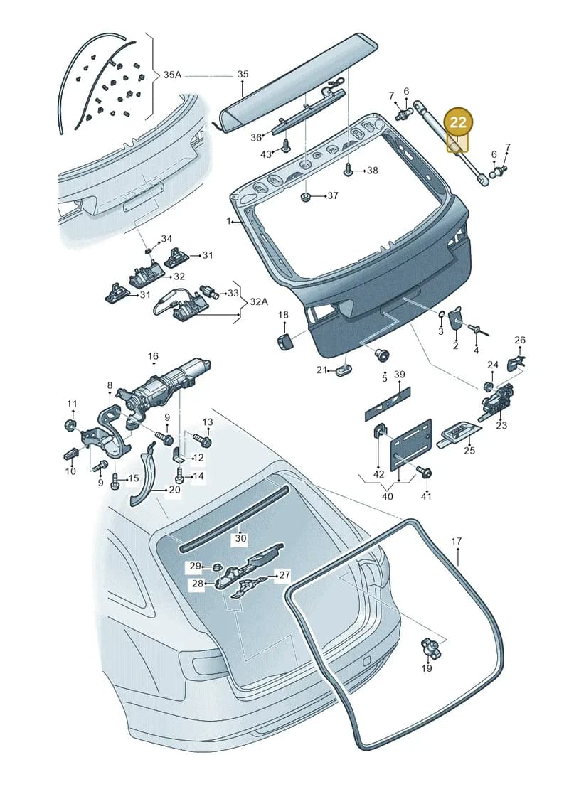 4G9827552 — Audi RS6 Avant (2013-2018) diagram 758827100, position 22