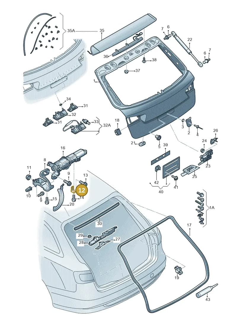 4G9827603 — Audi A6 Avant (2012-2018) diagram 717827100, position 12