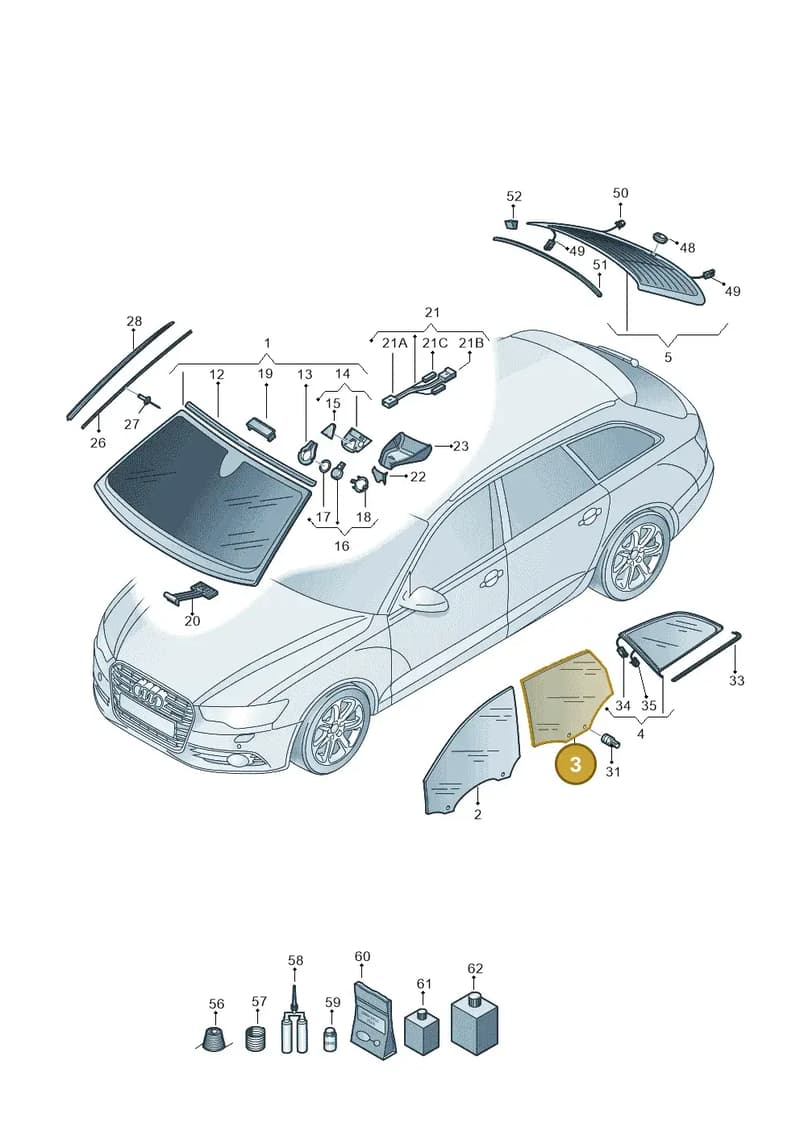 4G9845025A — Audi RS6 Avant (2013-2018) diagram 758845000, position 3