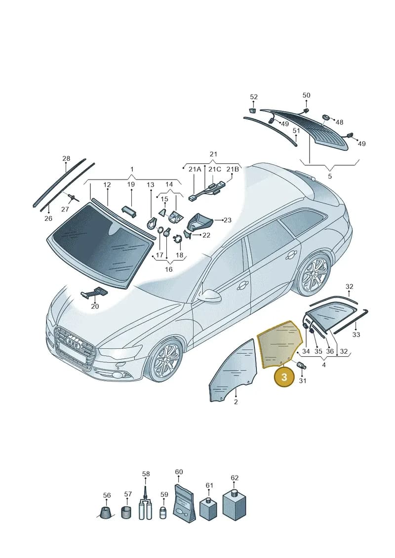 4G9845205 — Audi RS6 Avant (2013-2018) diagram 758845100, position 3
