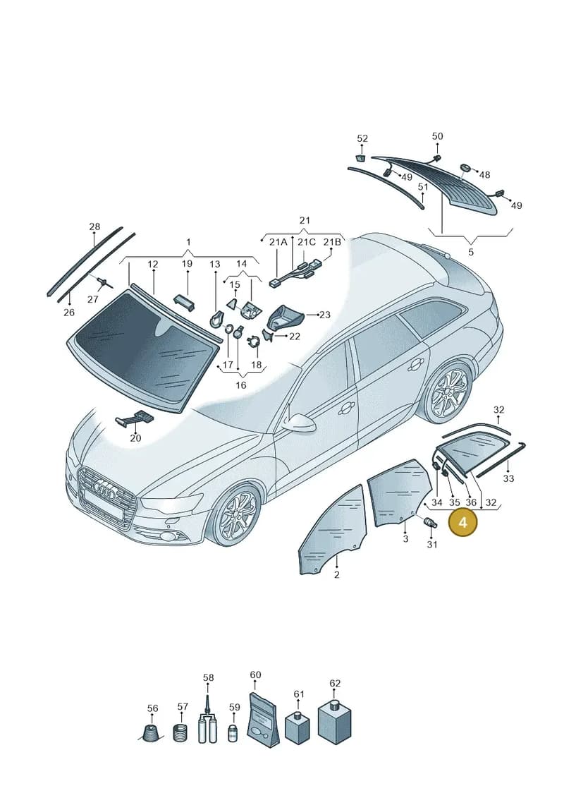 4G9845298CNVB — Audi RS6 Avant (2013-2018) diagram 758845100, position 4