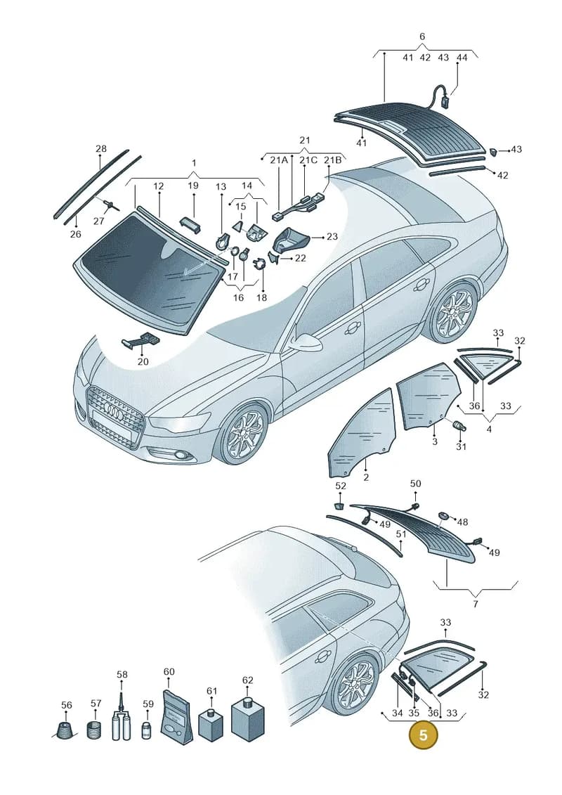 4G9845298CNVB — Audi A6 (2014-2018) diagram 798845000, position 5