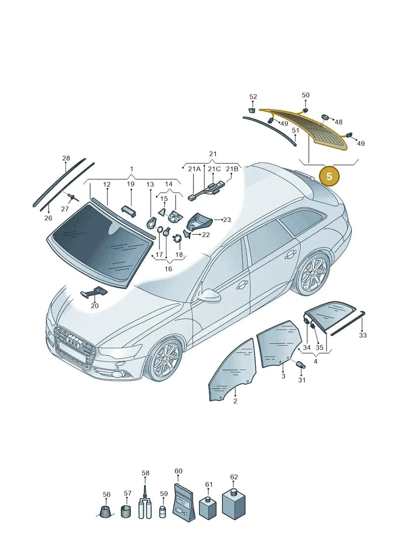 4G9845501ANVB — Audi RS6 Avant (2013-2018) diagram 758845000, position 5