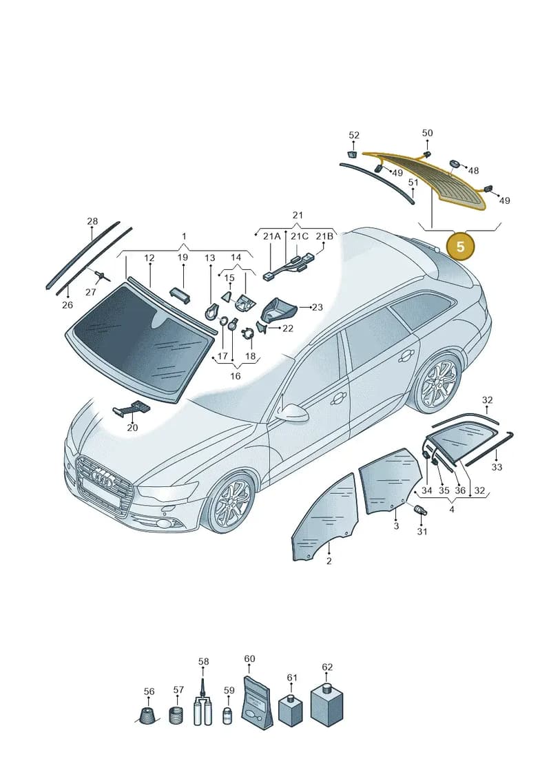 4G9845501ANVB — Audi RS6 Avant (2013-2018) diagram 758845100, position 5