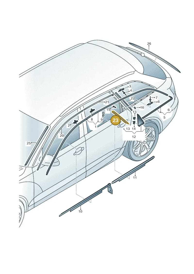 4G98533775FQ — Audi A6 (2014-2018) diagram 798853100, position 23