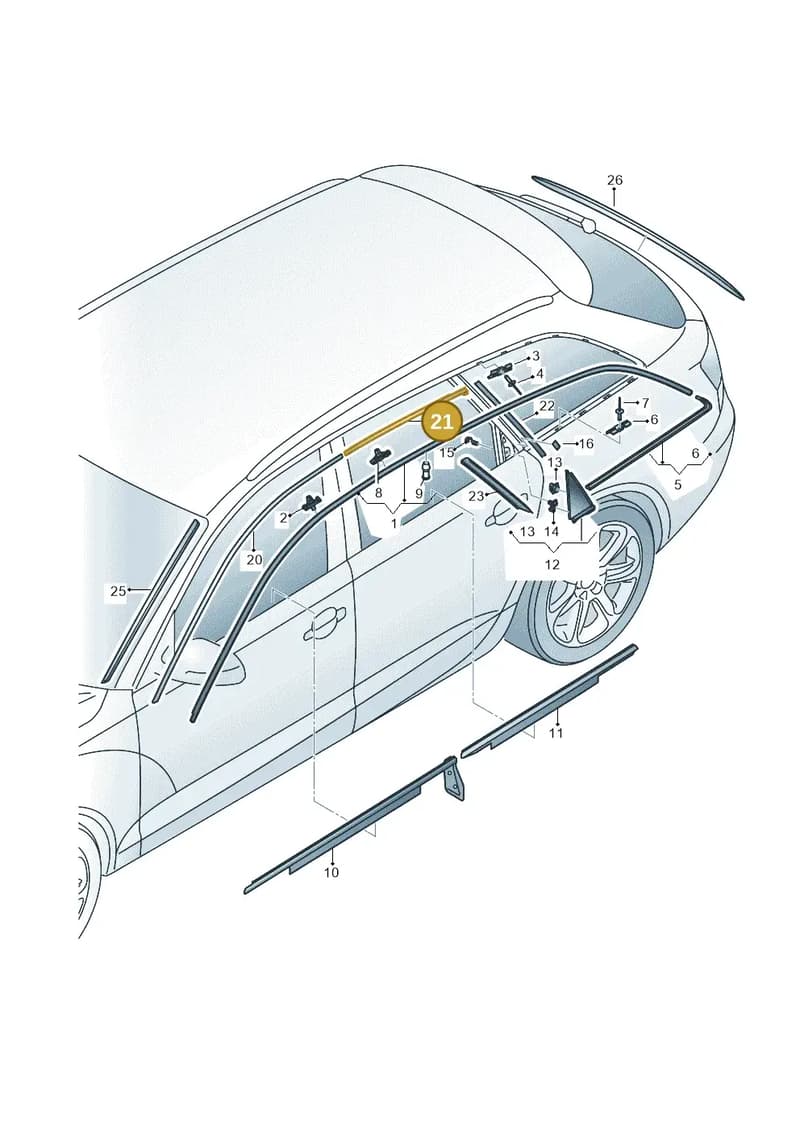 4G9853908 — Audi A6 (2014-2018) diagram 798853100, position 21