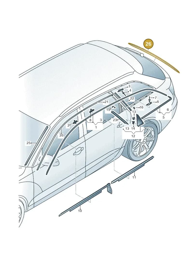 4G98539272ZZ — Audi A6 Avant (2012-2018) diagram 738853100, position 26