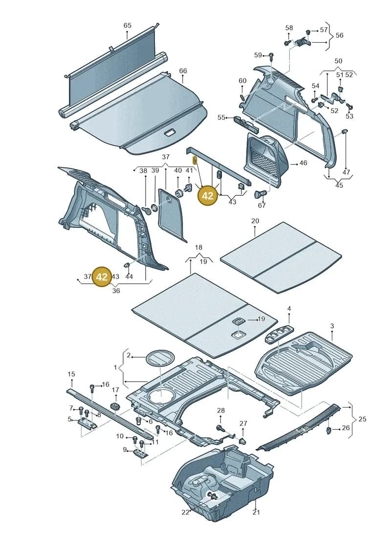 4G9861275DL2 — Audi A6 (2014-2018) diagram 717863900, position 42