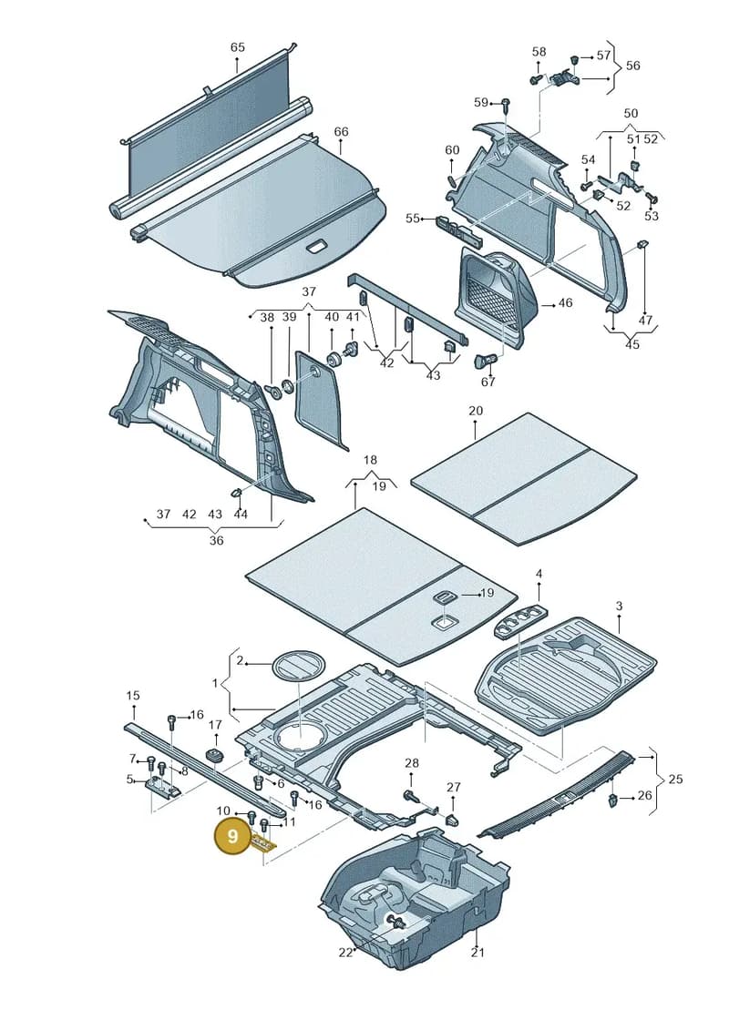 4G9863254A — Audi A6 (2014-2018) diagram 717863900, position 9