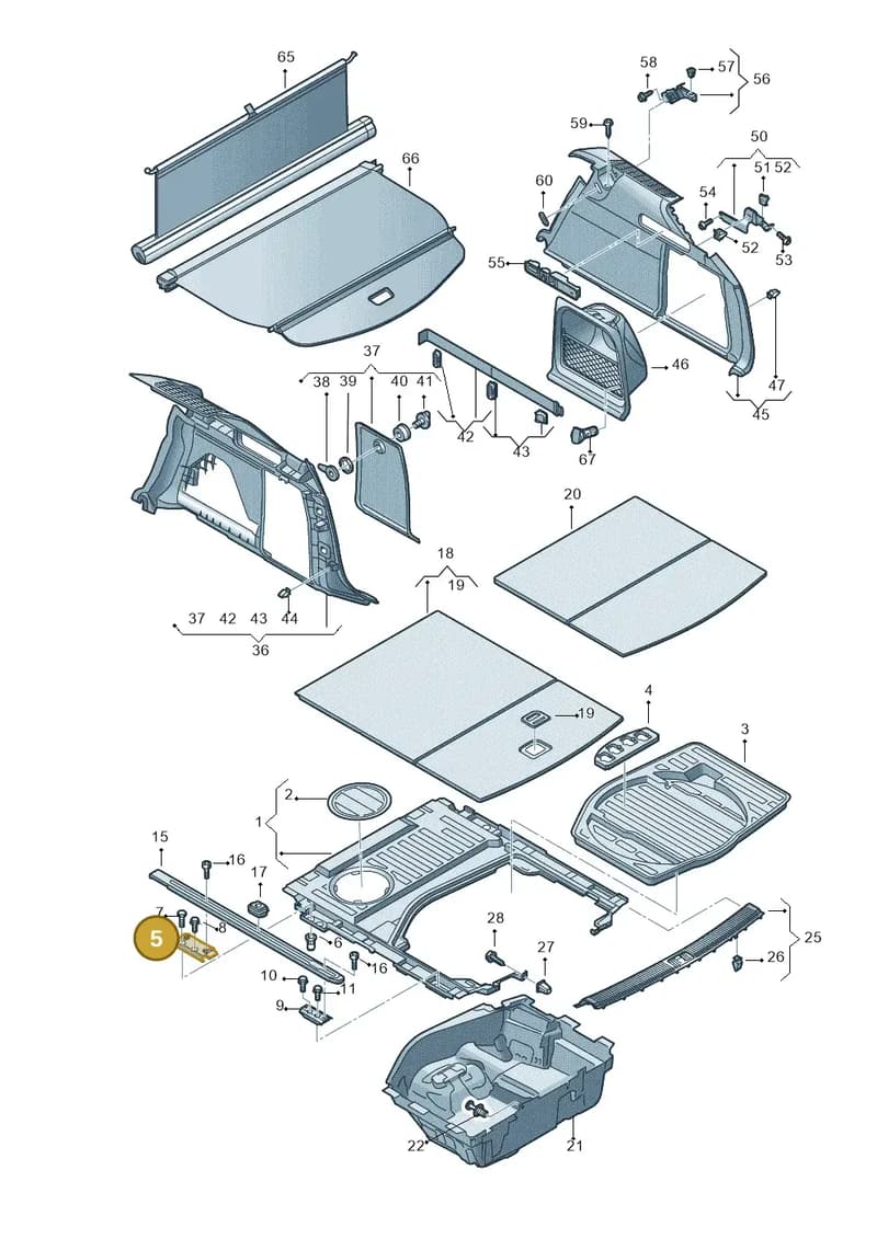 4G9863254 — Audi A6 (2014-2018) diagram 717863900, position 5