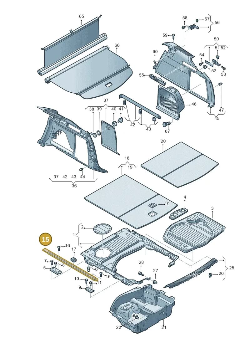4G9863556A — Audi A6 (2014-2018) diagram 717863900, position 15