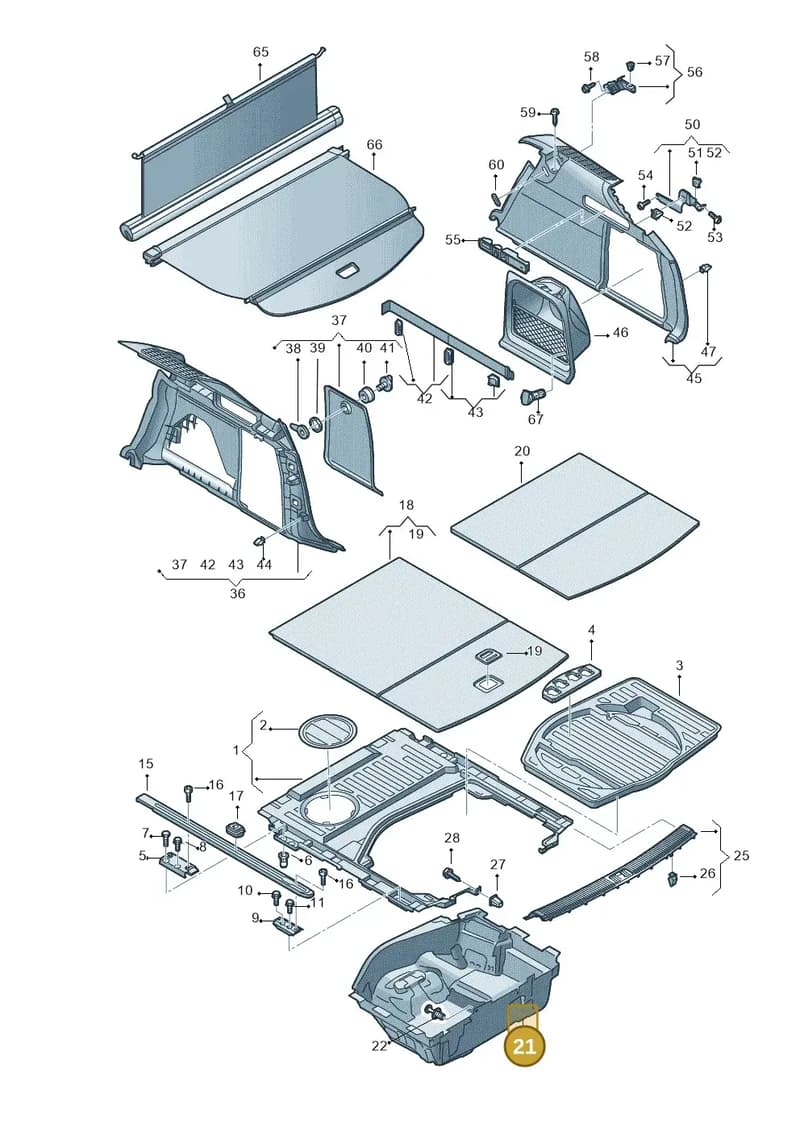 4G9863697G — Audi A6 (2014-2018) diagram 717863900, position 21