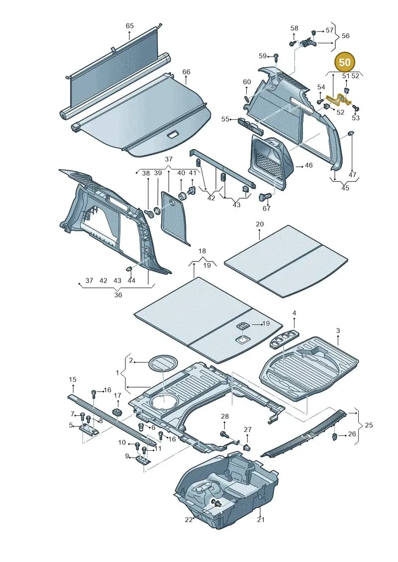 4G9864200A — Audi A6 (2014-2018) diagram 717863900, position 50