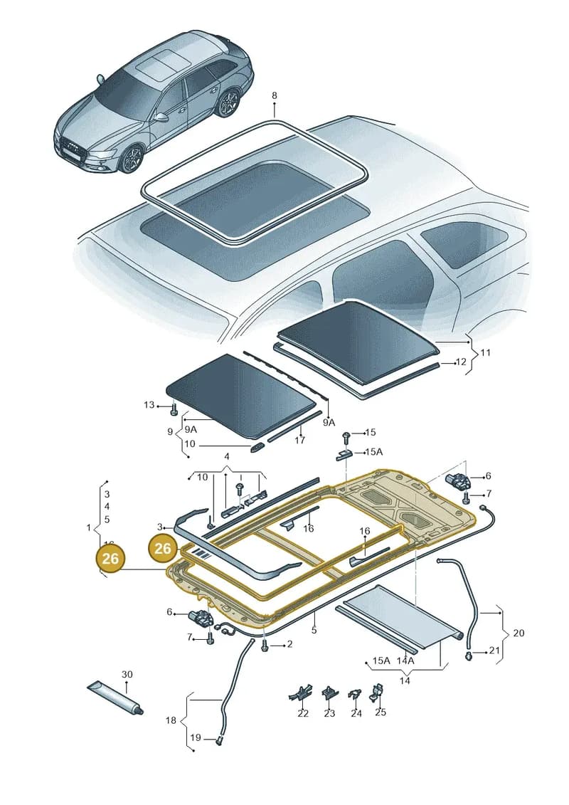 4G9877439 — Audi A6 (2014-2018) diagram 717877100, position 26