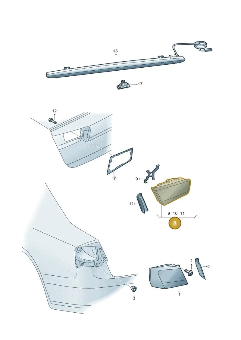 4G9945094E — Audi A6 (2014-2018) diagram 798945100, position 8