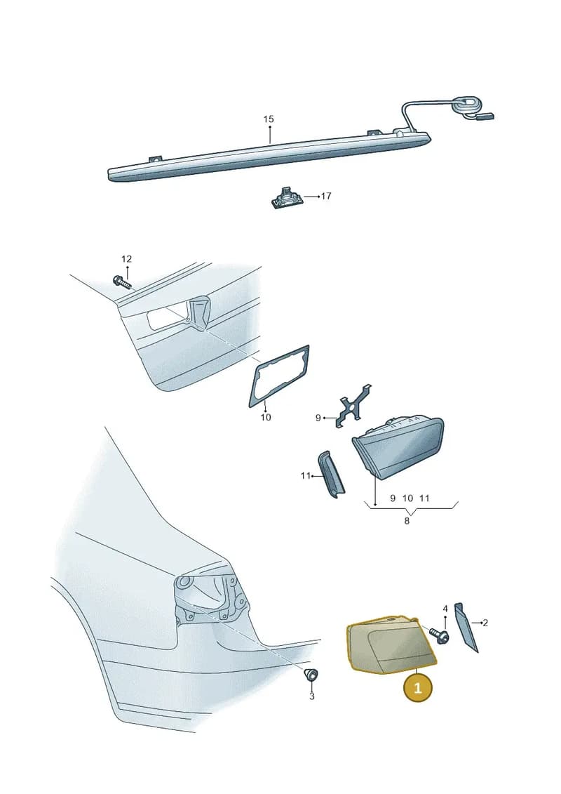 4G9945095F — Audi A6 (2014-2018) diagram 798945100, position 1