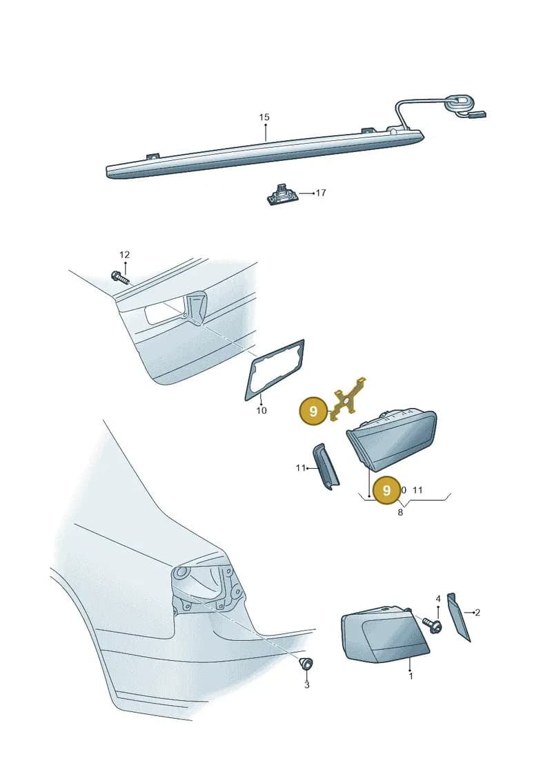 4G9945567B — Audi A6 (2014-2018) diagram 798945100, position 9