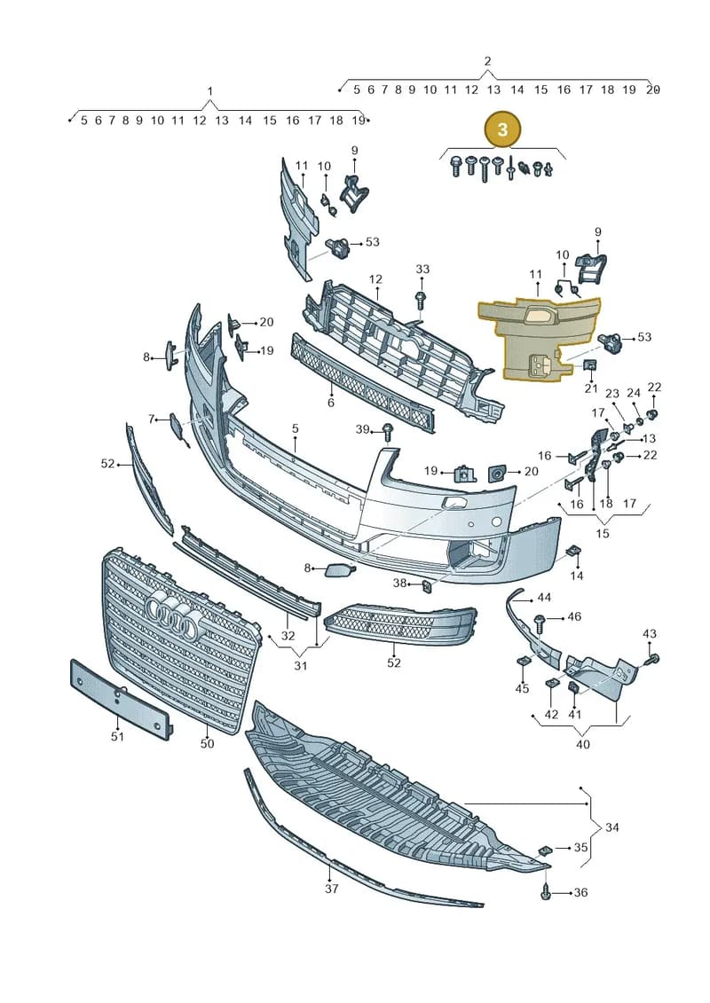 4H0098623 — Audi A8 (2013-2018) diagram 771807300, position 3