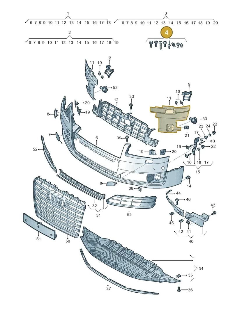 4H0098623 — Audi A8 (2013-2018) diagram 771807100, position 4
