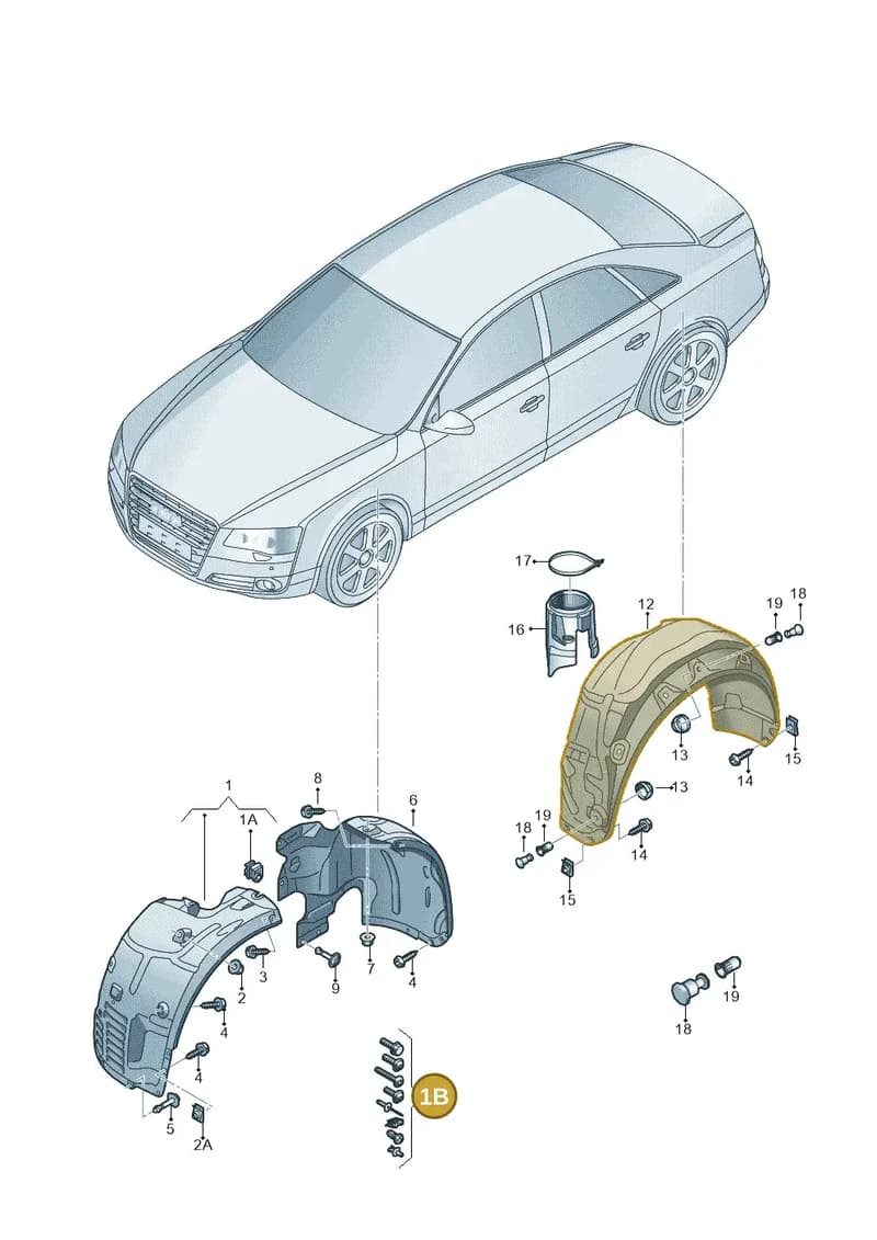 4H0098629 — Audi A8 (2013-2018) diagram 696821500, position 1B