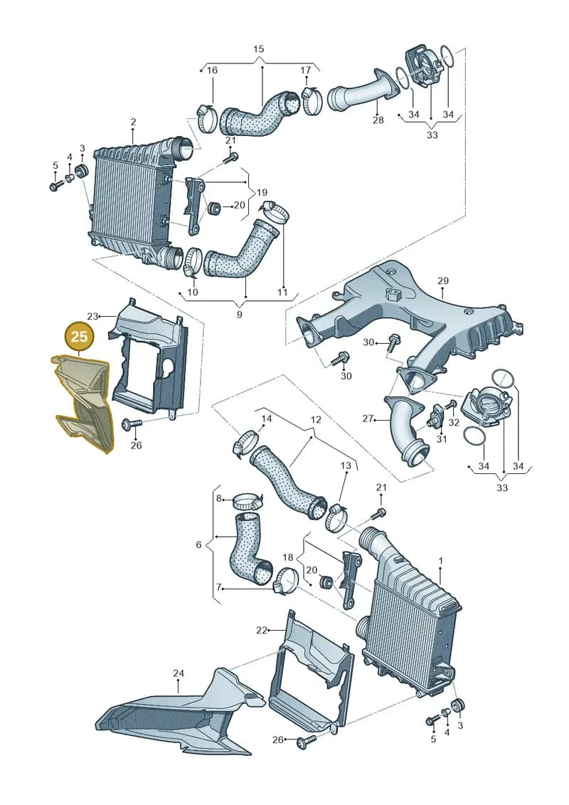 4H0117336D — Audi A8 (2013-2018) diagram 696145500, position 25